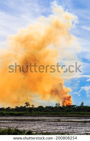 industrial factory fire burning and smoke - catch fire