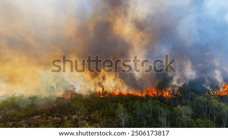 Similar – Foto Bild Gefahr eines Waldbrandes bei großer Trockenheit