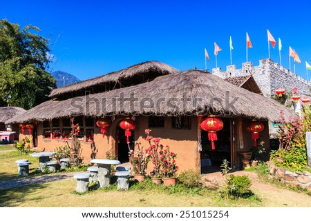The ancient China Village in Yunnan, in Mae Hong Son Thailand