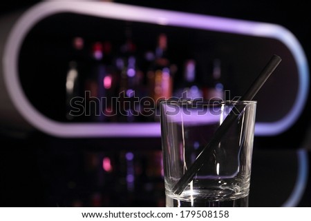 Empty cocktail glass on a bar symbol for don\'t drink and drive