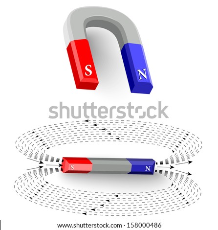 Magnet In The Shape Of A Horseshoe. Magnetic Field Lines Of A Magnet A ...