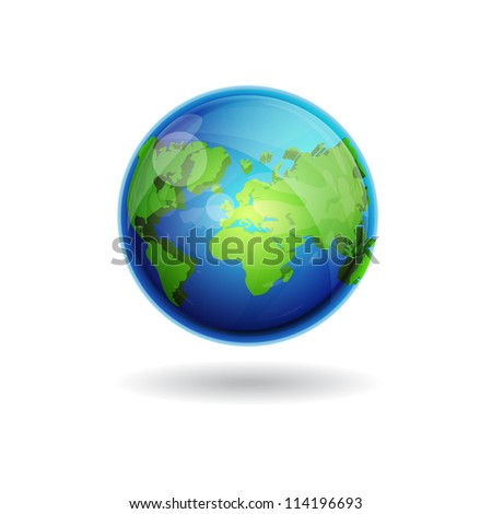 3d World Globe Map Vector Icon - 114196693 : Shutterstock