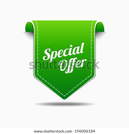 Special Offer Green Label Icon Vector Design