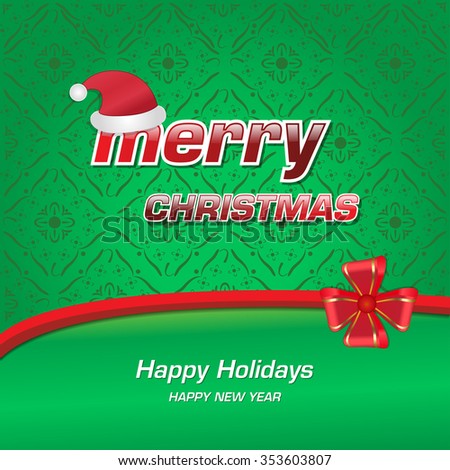 Merry Christmas Greeting Card Vector Illustration Design - 353603807 : Shutterstock