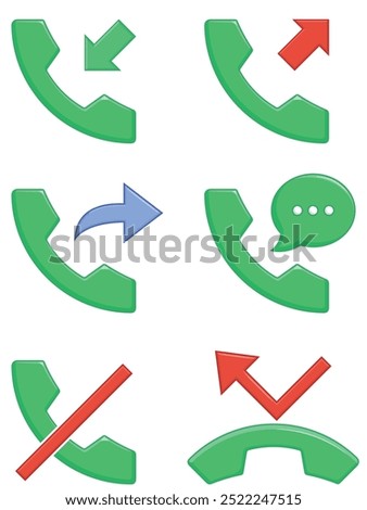 Telephone Incoming Outgoing Forwarded Call Symbols