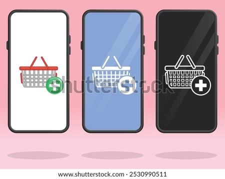 Smartphone Shopping Basket Plus Additional Items