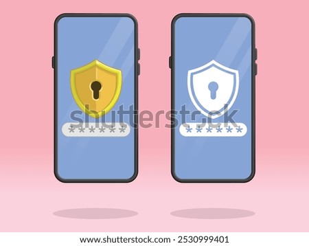 Smartphone Shield Keyhole Asking Password