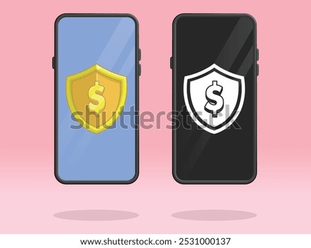 Smartphone Shield Dollar Sign Screen Display