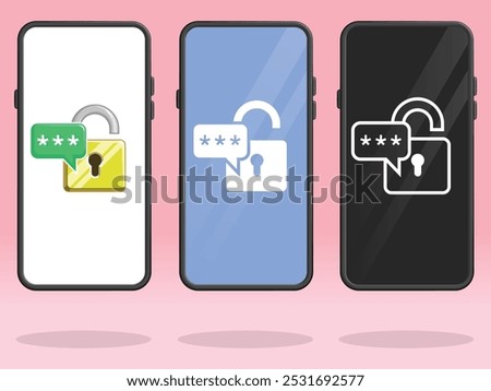 Smartphone Lock Open Password Chat Message