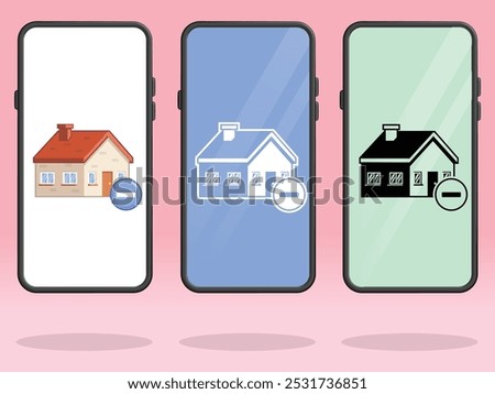 Smartphone House Minus Removing Property Assets