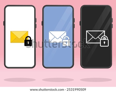 Smartphone Email Locked Mail Padlock Symbol