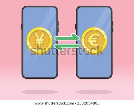 Smartphone Coin Money Exchange Yen Euro