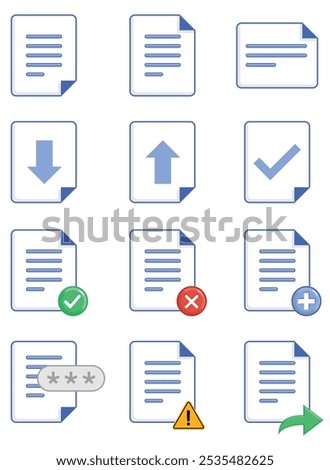 File Office Paperwork Document Technology Set