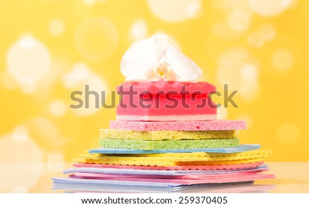 Sponges for washing dishes and flower
