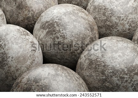Many stone sphere