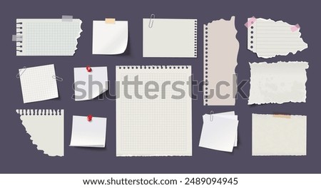 Image, Stock Photo Empty white note board, delivery food in sustainable food containers and leaves on brown table at white wall background. Modern office still life with lunch. Front view with copy space.