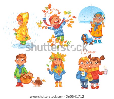 Similar – Image, Stock Photo Cute child under umbrella on rainy day in autumn park