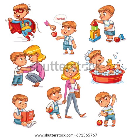 Similar – Image, Stock Photo Child reading schedule in hall of airport