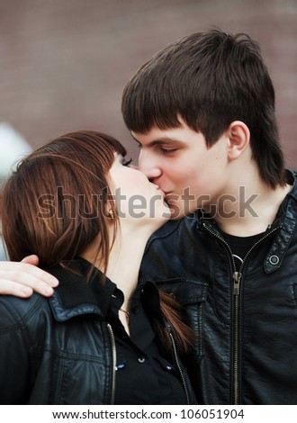 stock photo happy young couple in love 106051904