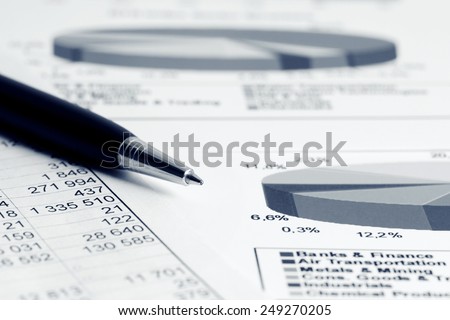Financial accounting stock market graphs and charts analysis