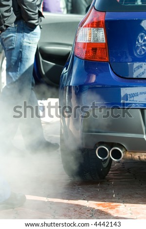 Exhaust pipe and waste gases.