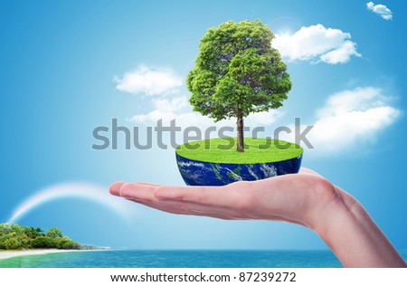 Planet in hands. ecology concept