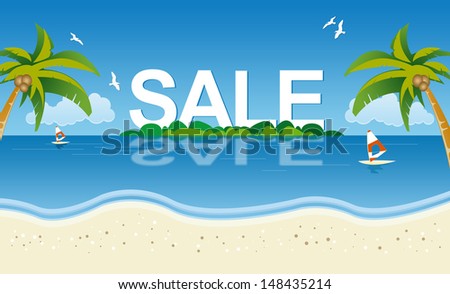 Summer sale - White letters beach island