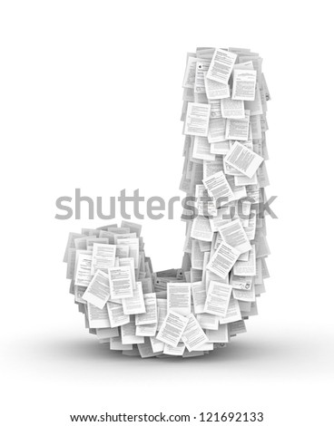 Letter J, from thousands of documents font Stock fotó © 