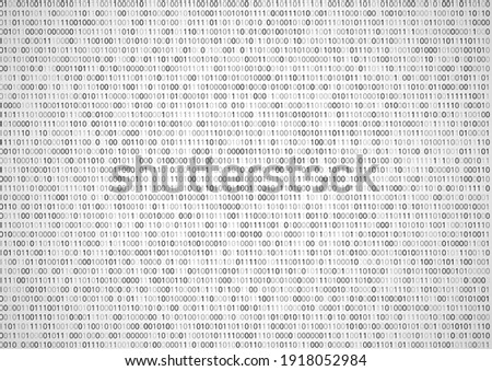 Binary background white screen, machine code cypher, black, vector background