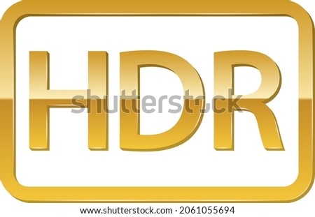 HDR Icon, High Dynamic Range Ultra HD 4K symbol label