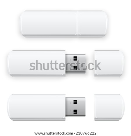 Vector USB Flash Drive isolated on white background