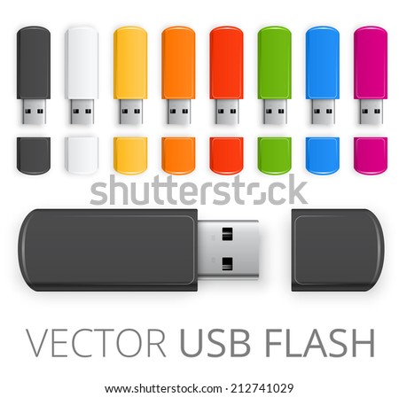 Rainbow colored USB flash drive template for corporate identity