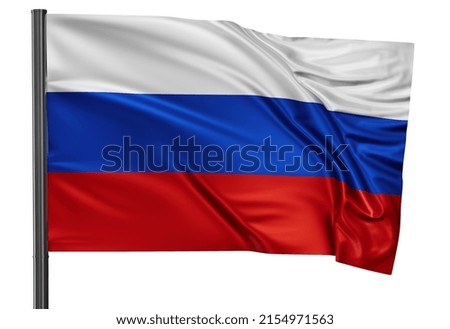 Russia national flag waving in the wind. Isolated on white background 3D illustration Stock fotó © 