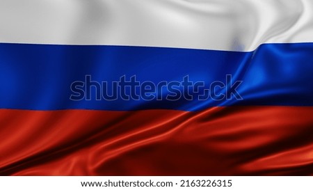 Russia national flag full screen background, silk farbric, close up waving in the wind, 3D illustration Stock fotó © 