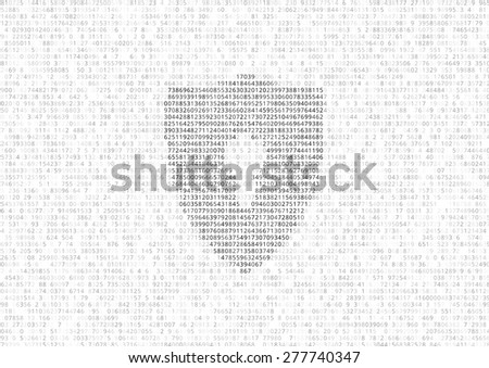 Random symbols. numbers and letters with lock sign - encrypted data vector white background