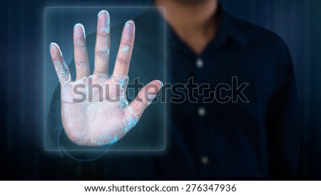 Futuristic fingerprint scanning device biometric security system