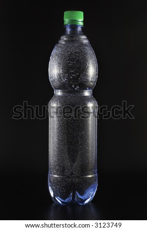 Mineral Water Bottle On A Black Background Stock Photo 3123749 ...