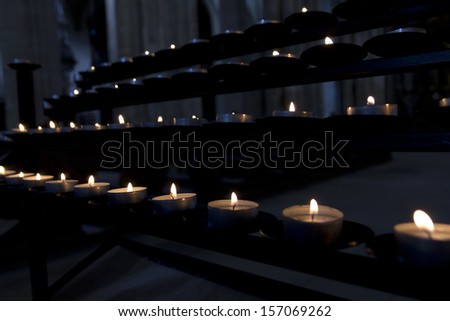 Church candles in St. Barbora church in KutnÃ?Â¡ hora, Czech republic