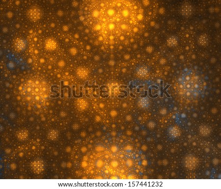 Abstract gold and blue background with spherical round pattern
