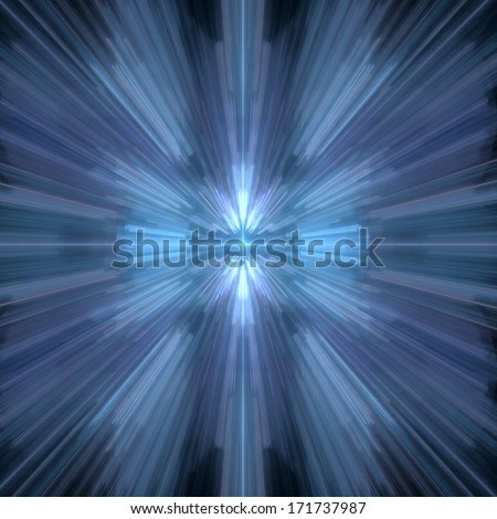 Abstract light blue shining geometric background with detailed complex pattern and zoom-like effect