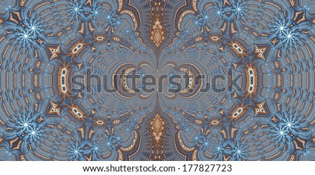Abstract fractal background with magnetic flux line pattern and a central core