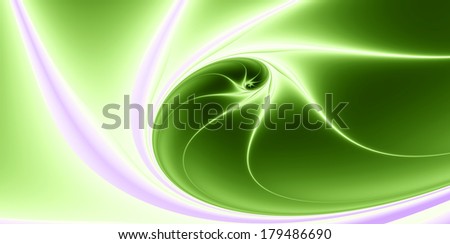 Abstract fractal twisted spiral background in high resolution in bright green color