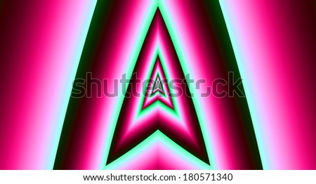 Triangular spear-like fractal background in high resolution in light green and pink colors