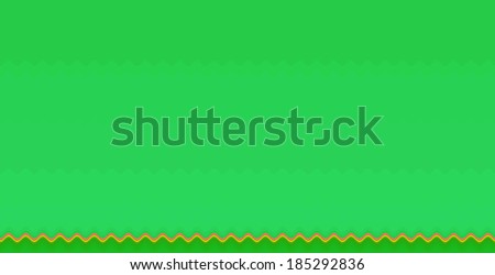Simple green background with a detailed light yellow and orange wavy pattern at the bottom