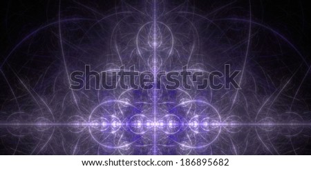 Abstract tower-like background with a shining star-center and a detailed decorative pattern in purple color and in high resolution