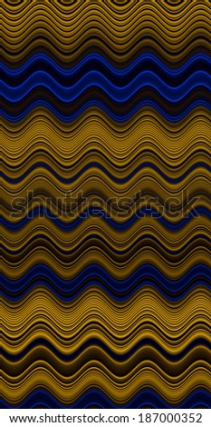 Abstract vertical background with a detailed wavy pattern in high resolution in dark blue and yellow