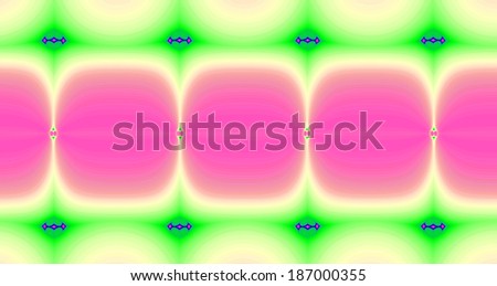 Abstract high resolution green, yellow and pink grid ladder-like background with four decorative pillars and eight blue centers, all interconnected with each other
