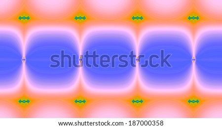 Abstract high resolution orange, pink and purple grid ladder-like background with four decorative pillars and eight green centers, all interconnected with each other