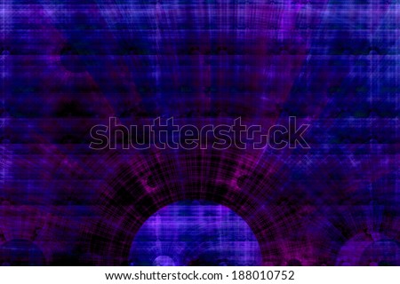 Dark purple and pink abstract high resolution fractal background with a detailed grid pattern and a decorative dark arch in the center resembling a sun corona