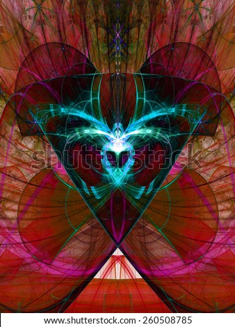 Abstract modern triangular fractal background in high resolution in dark vivid red,pink,teal
